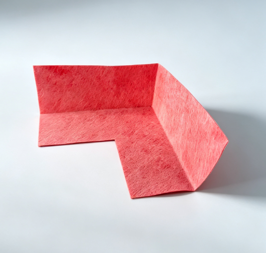 Red solid preformed waterproofing inside corner piece